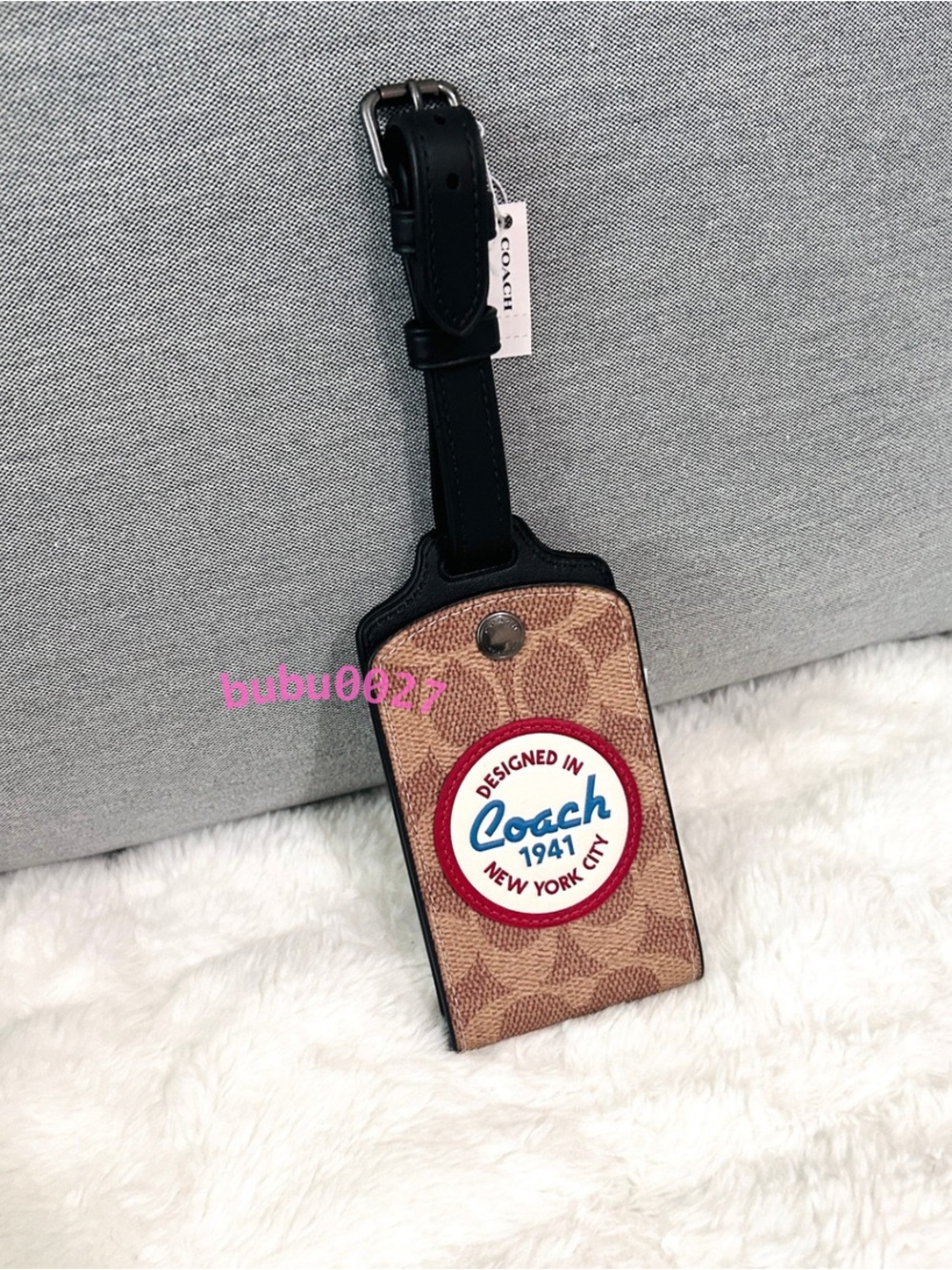 NWT✈️Coach Luggage Tag In Signature Canvas With Patches CY897 Travel Accessories